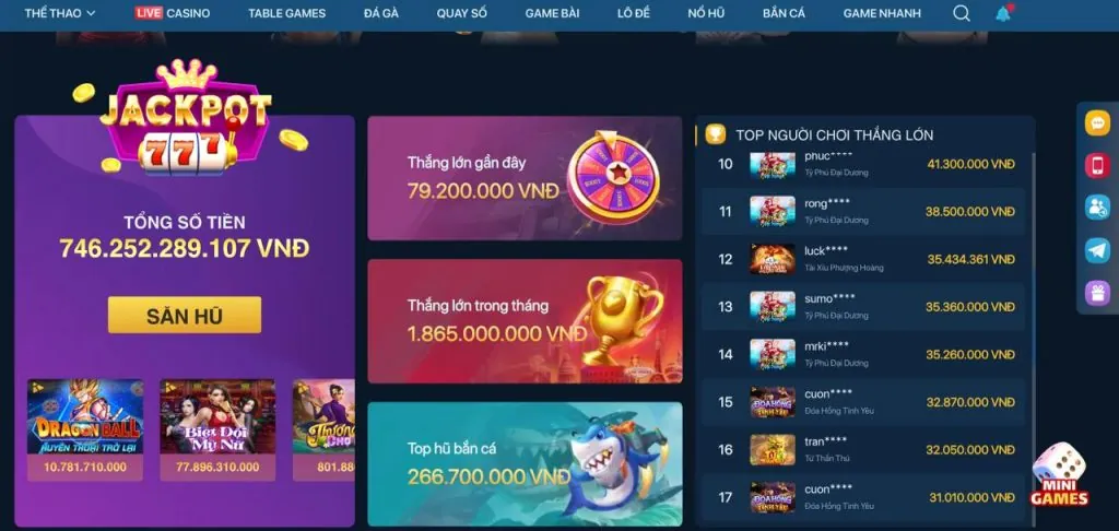 Hình ảnh game nổ hũ jackpot
